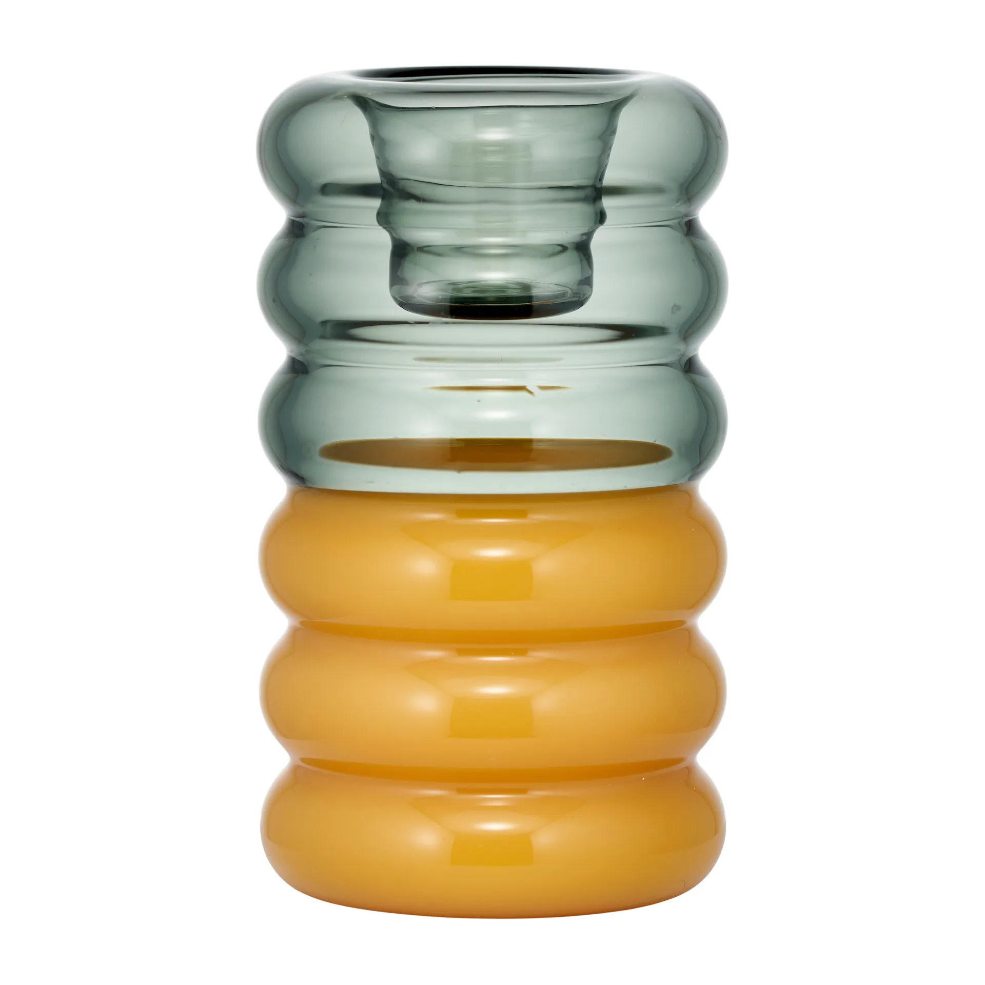 Portacandela Hoop Ø 3,5x9 cm, Smoke, milky yellow Design Letters