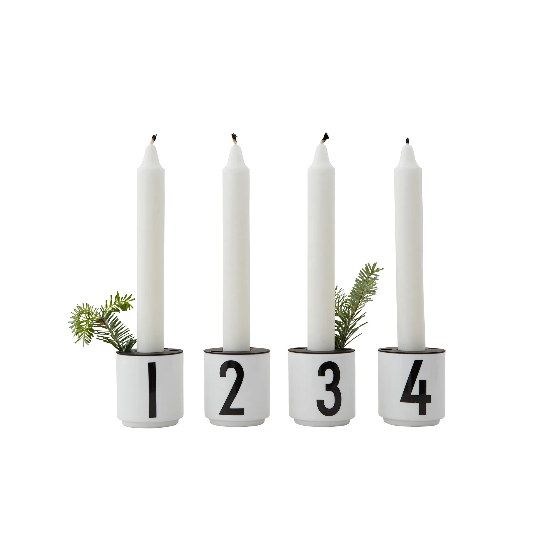 Portacandele per tazzina da caffè conf. da 4, piccolo Design Letters