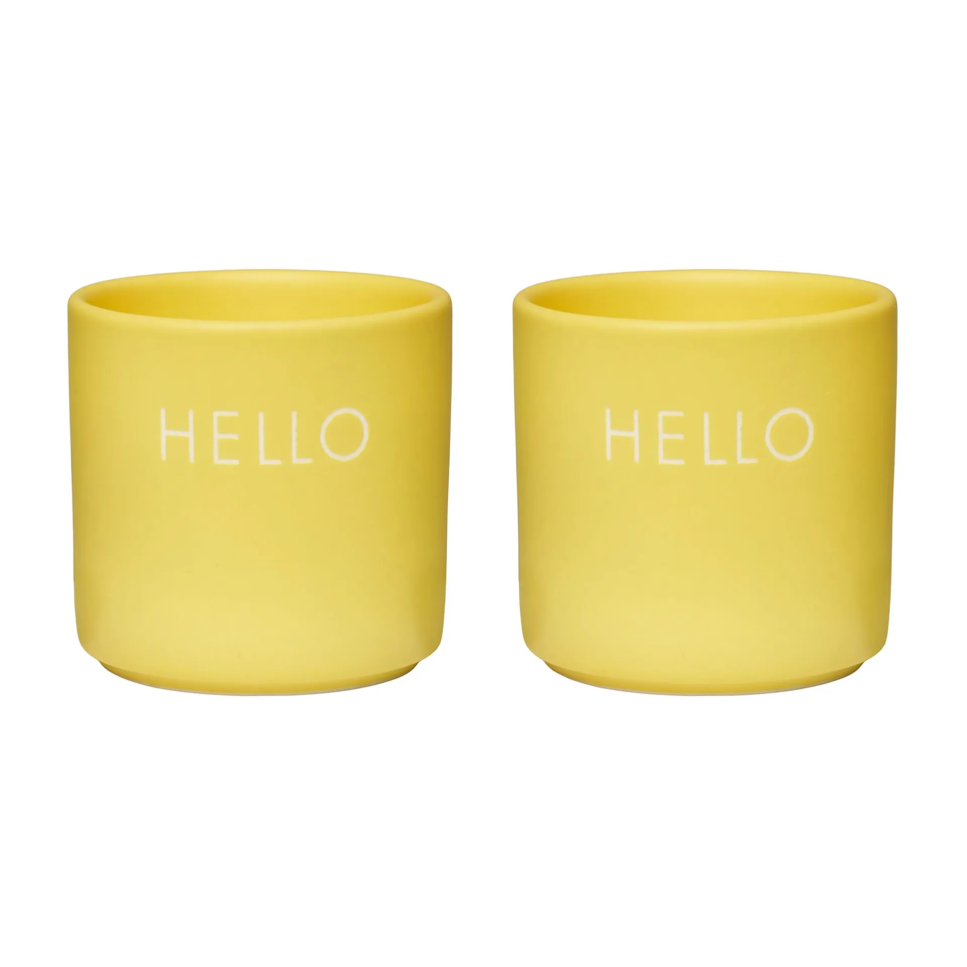 Portauovo Design Letters, confezione da 2, Hello, giallo Design Letters