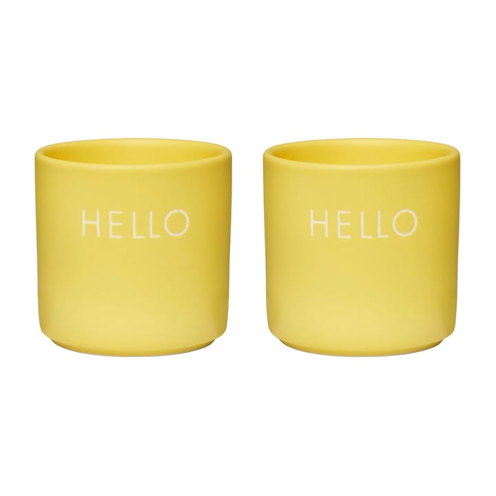 Portauovo Design Letters, confezione da 2 - Hello, giallo - Design Letters