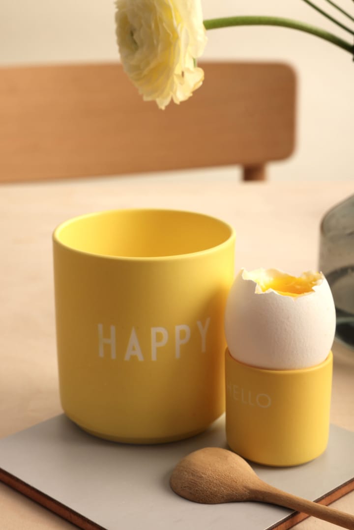Portauovo Design Letters, confezione da 2, Hello, giallo Design Letters