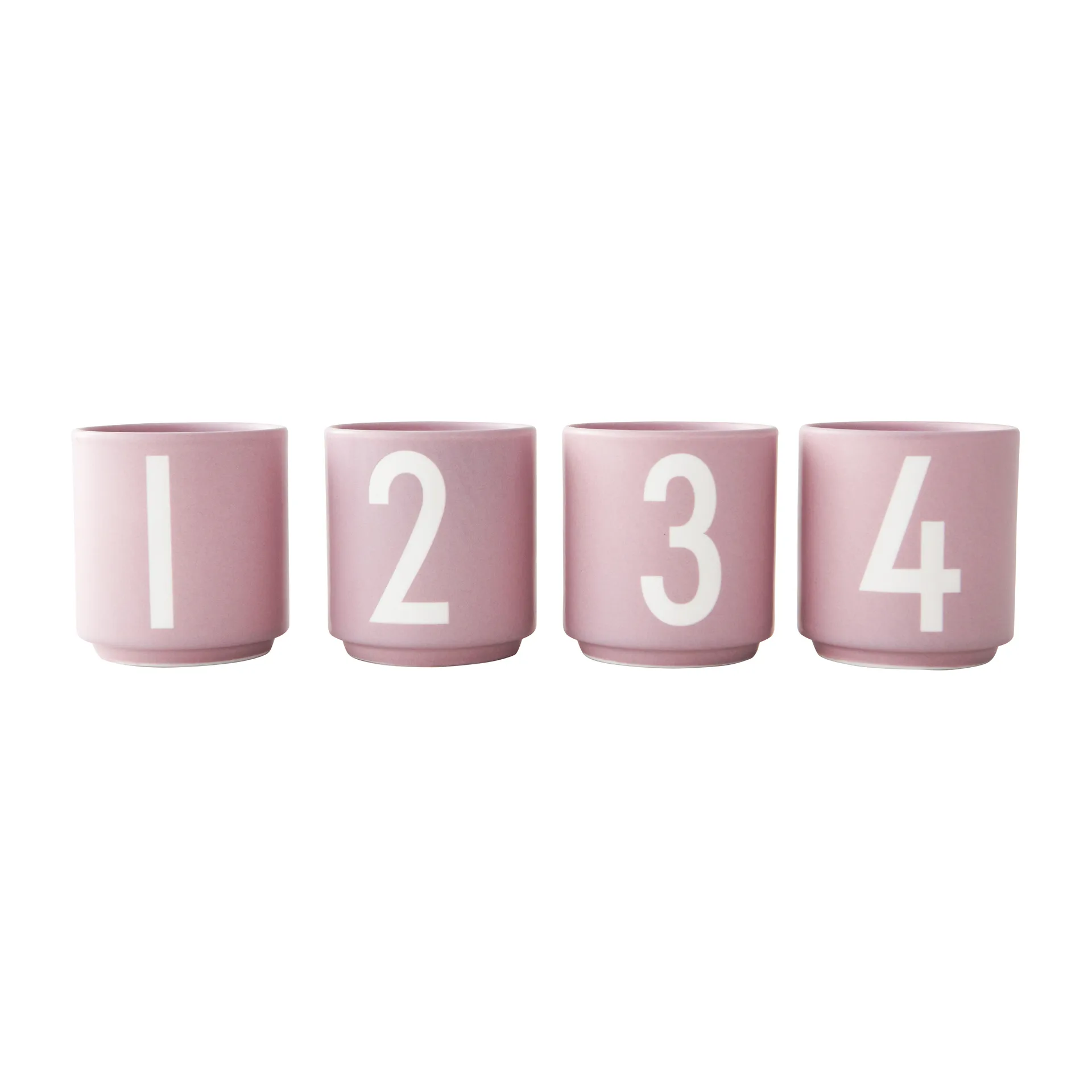 Set di 4 tazze Mini Cups, Lavanda Design Letters