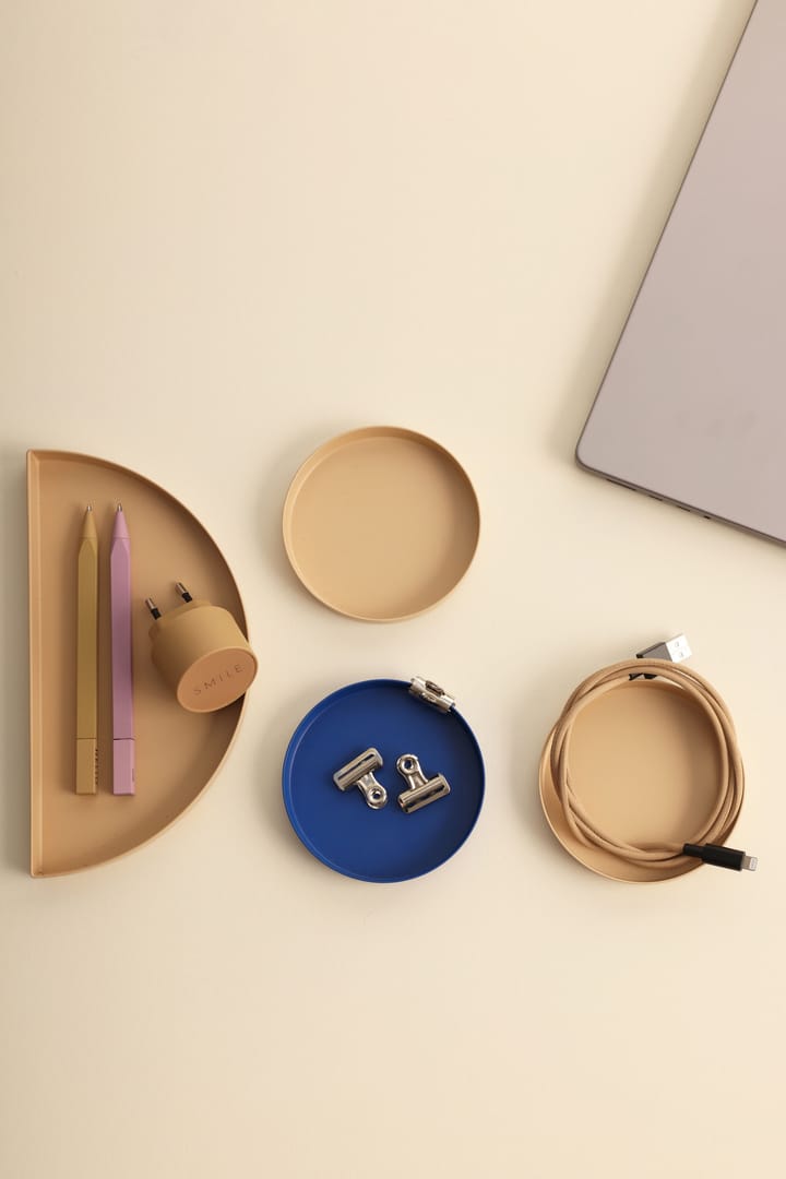 Set di 4 vassoi Treasure Trays, Beige, blu cobalto Design Letters