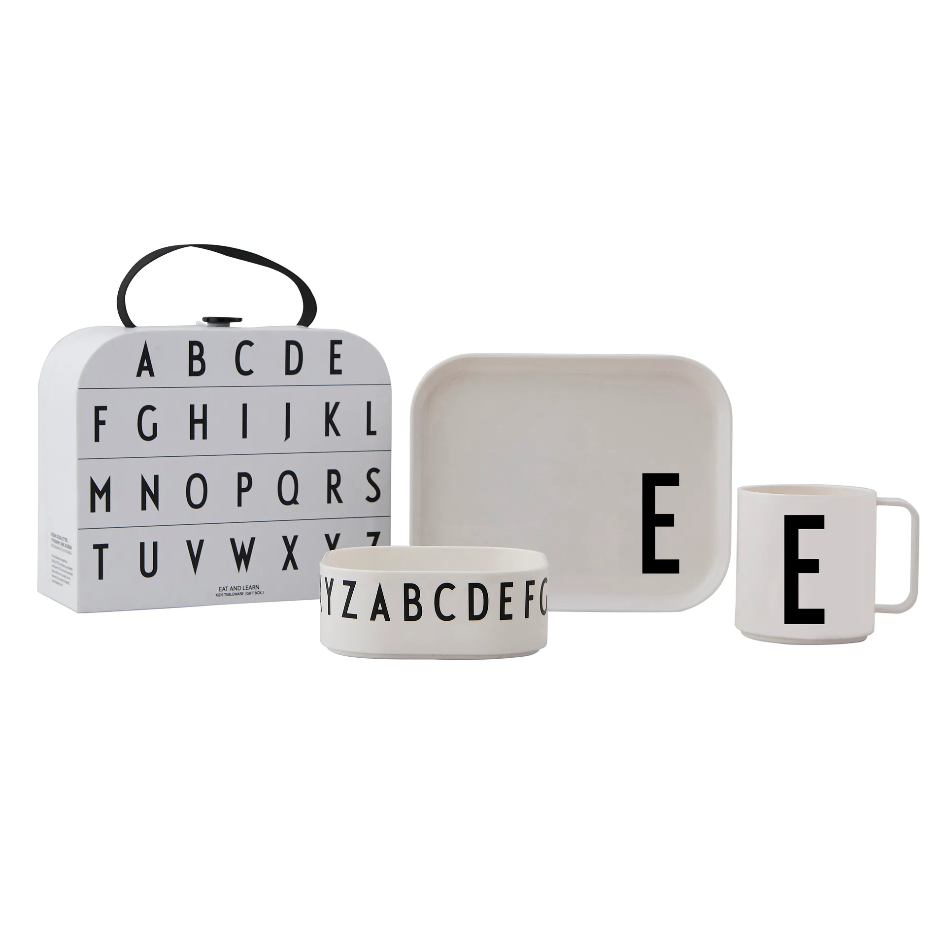 Set di stoviglie per bambini Design Letters, E Design Letters