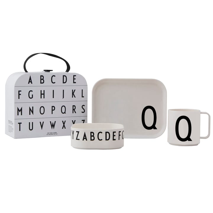 Set di stoviglie per bambini Design Letters - Q - Design Letters