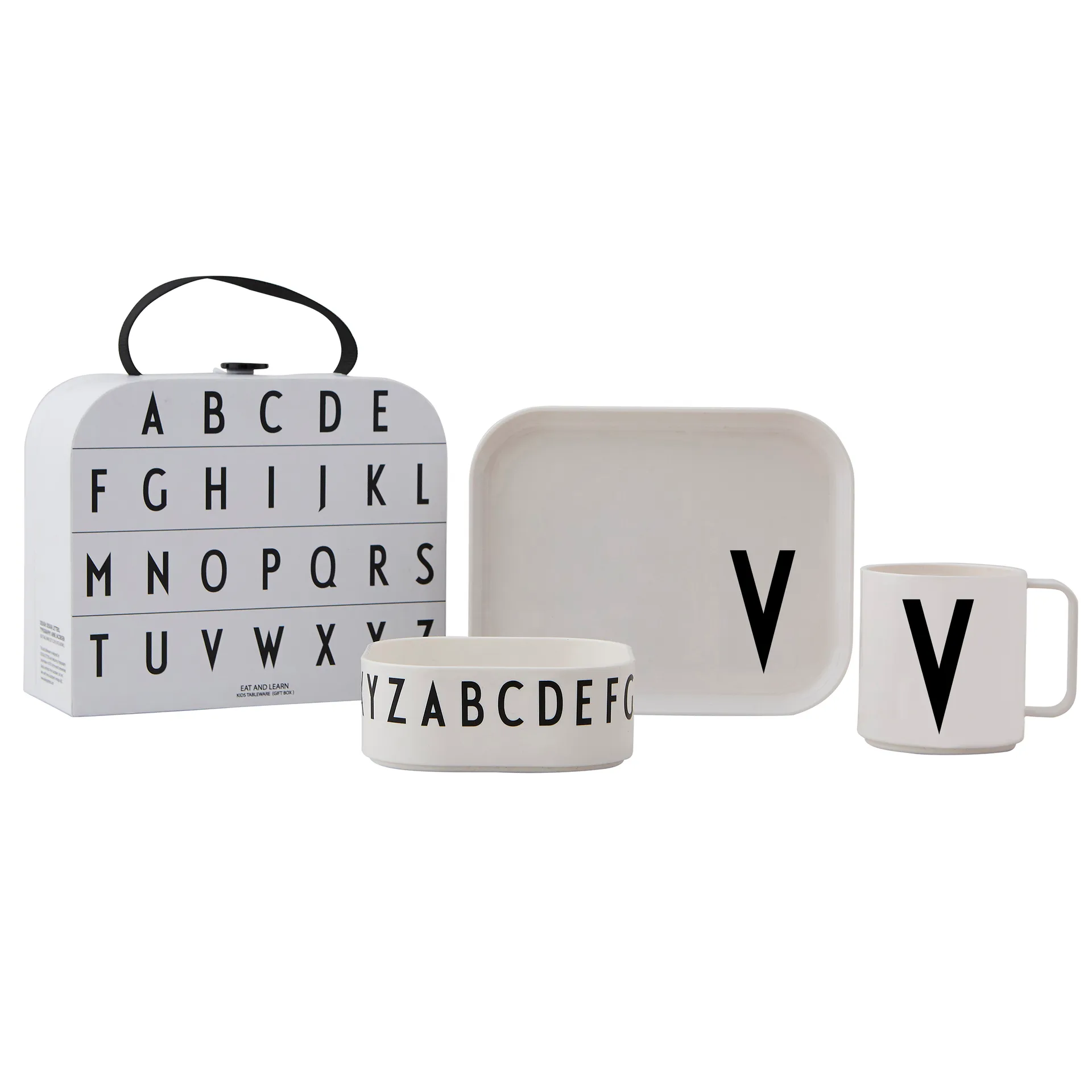 Set di stoviglie per bambini Design Letters, V Design Letters