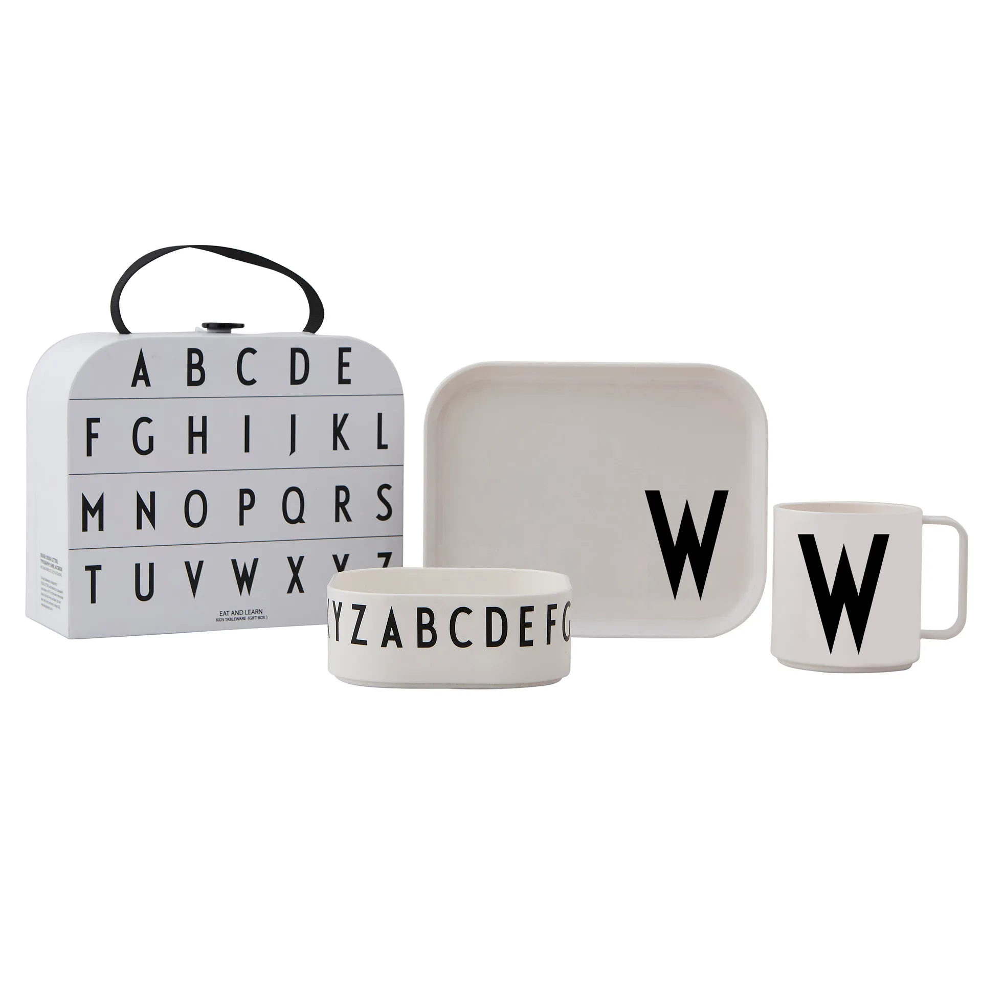 Set di stoviglie per bambini Design Letters, W Design Letters
