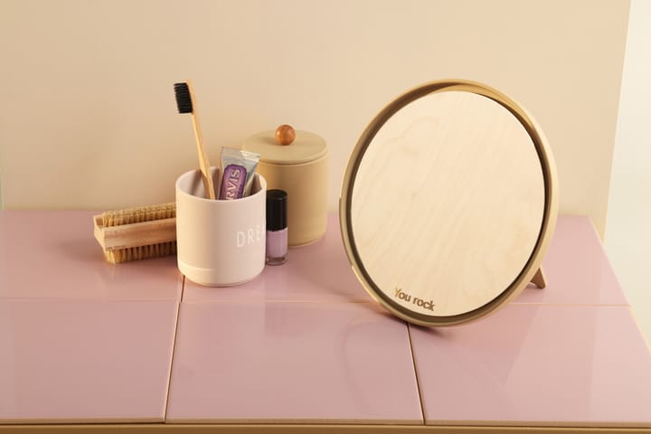 Specchio da tavolo Mirror Mirror Ø 21 cm - Beige - Design Letters