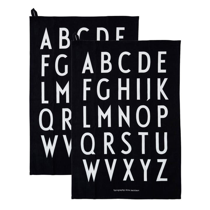 Strofinaccio da cucina Design Letters 40x60 cm confezione da 2 - Nero - Design Letters