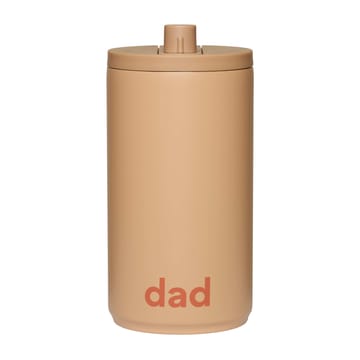 Tazza da viaggio Design Letters 35 cl - Testo: Dad, colore: beige - Design Letters