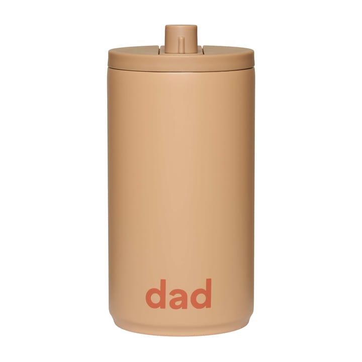 Tazza da viaggio Design Letters 35 cl - Testo: Dad, colore: beige - Design Letters