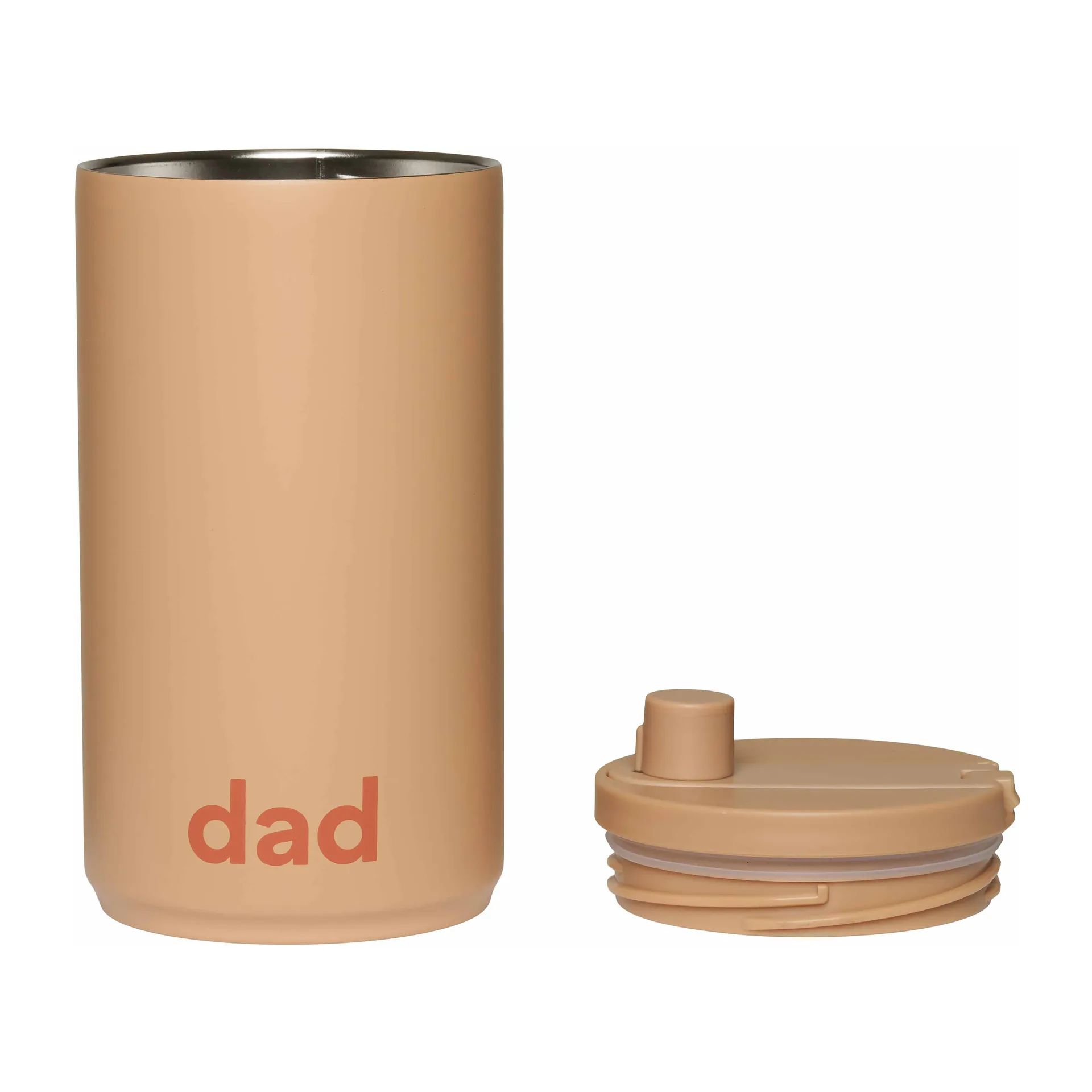 Tazza da viaggio Design Letters 35 cl, Testo: Dad, colore: beige Design Letters