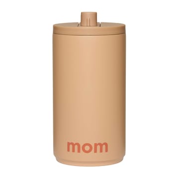 Tazza da viaggio Design Letters 35 cl - Testo: Mom, colore: beige - Design Letters