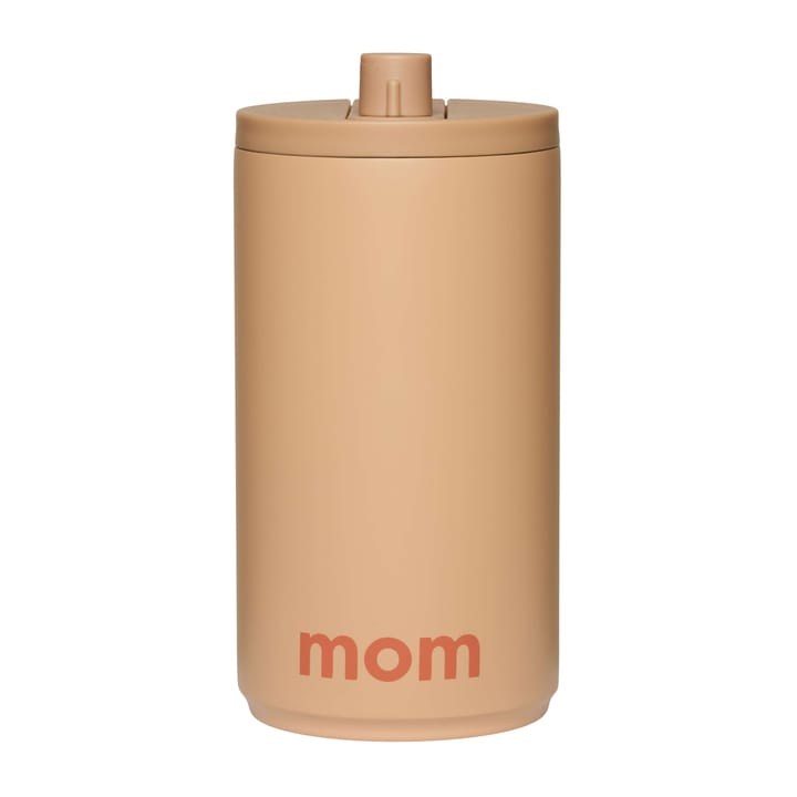 Tazza da viaggio Design Letters 35 cl - Testo: Mom, colore: beige - Design Letters