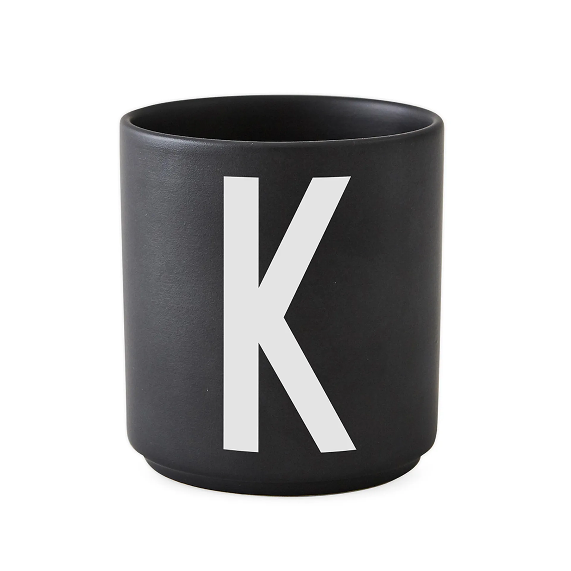 Tazzina Design Letters nera, K Design Letters