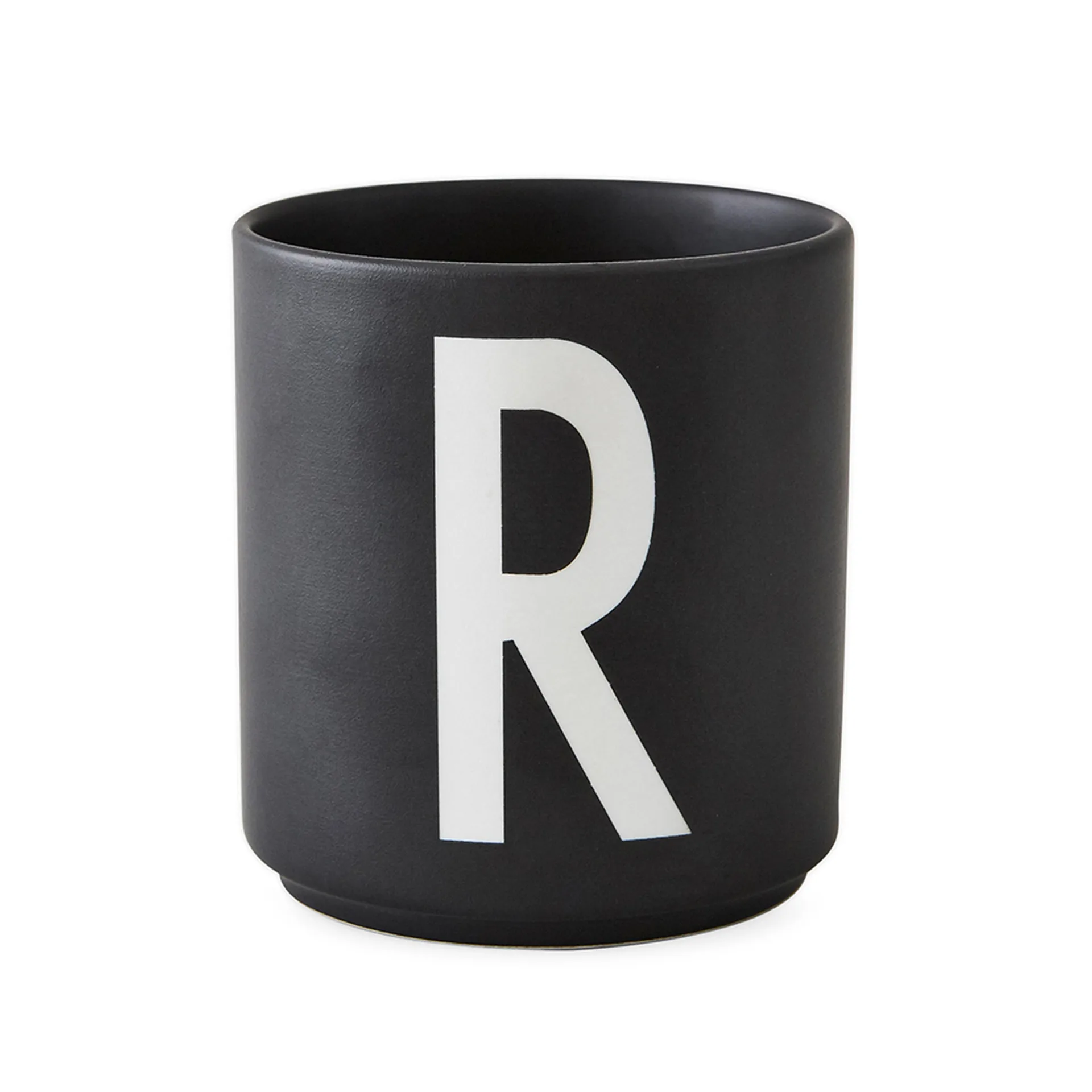 Tazzina Design Letters nera, R Design Letters