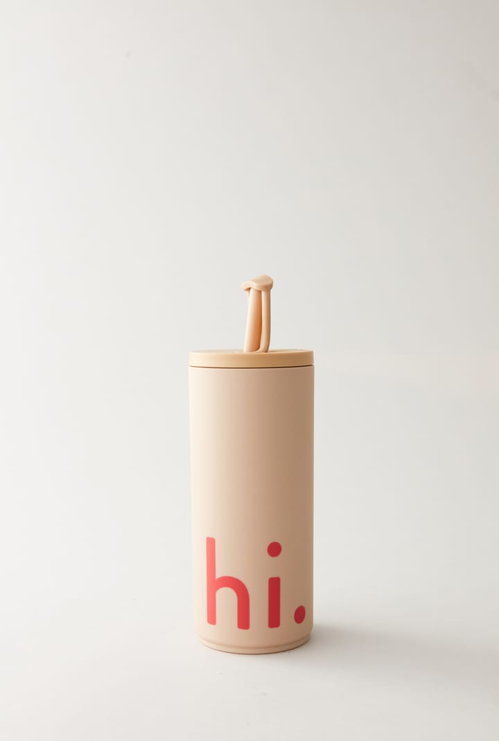 Thermos Travel Life con cannuccia 50 cl, Hi-beige Design Letters
