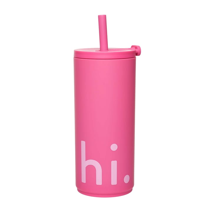 Thermos Travel Life con cannuccia 50 cl - Hi-cherry pink - Design Letters
