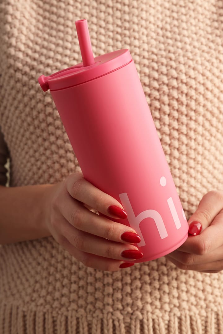 Thermos Travel Life con cannuccia 50 cl, Hi-cherry pink Design Letters