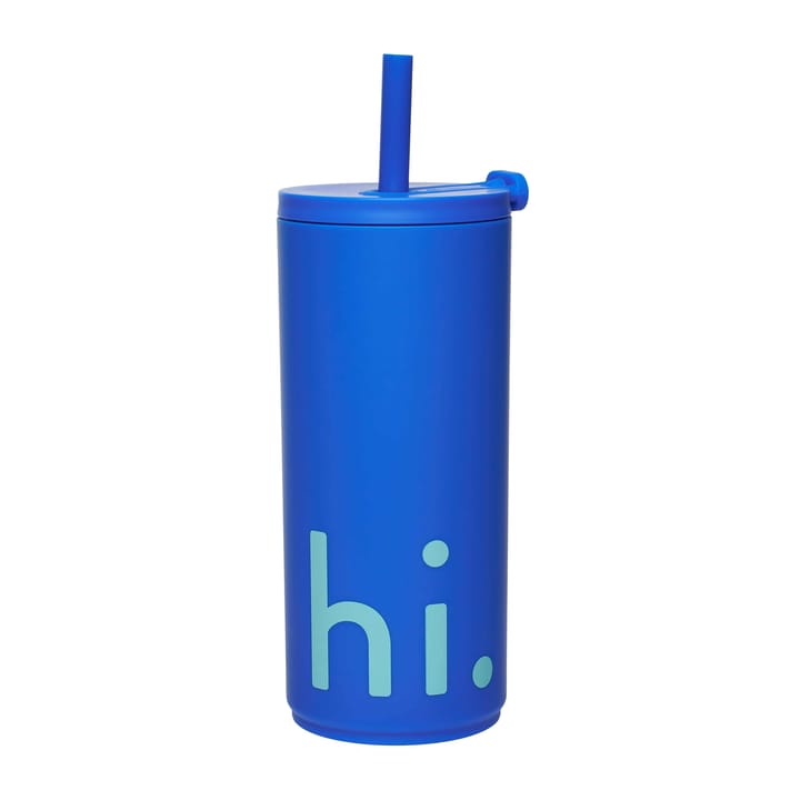 Thermos Travel Life con cannuccia 50 cl - Hi-cobalt blue - Design Letters