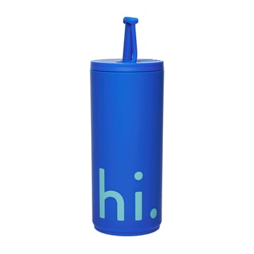 Thermos Travel Life con cannuccia 50 cl - Hi-cobalt blue - Design Letters