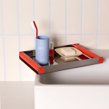 Vassoio Ray tray disco 20,5x30 cm - Corallo rosso, acciaio inossidabile - Design Letters