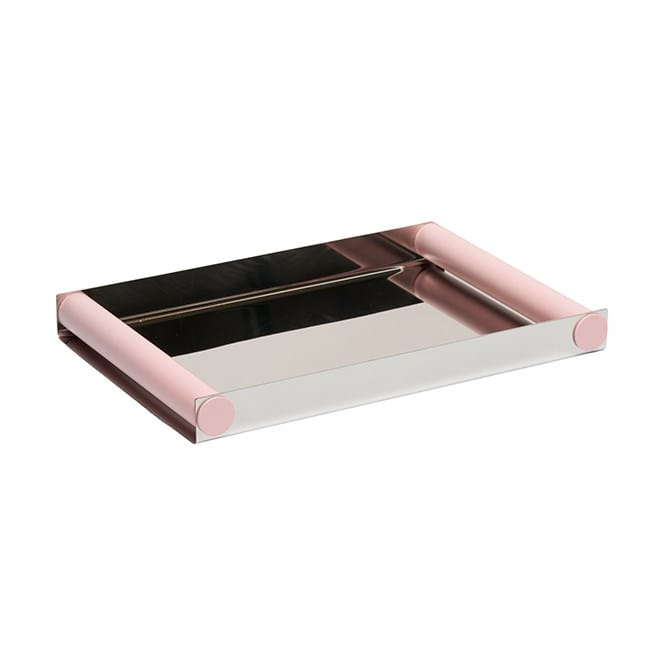 Vassoio Ray tray disco 20,5x30 cm - Creole pink-acciaio inossidabile - Design Letters