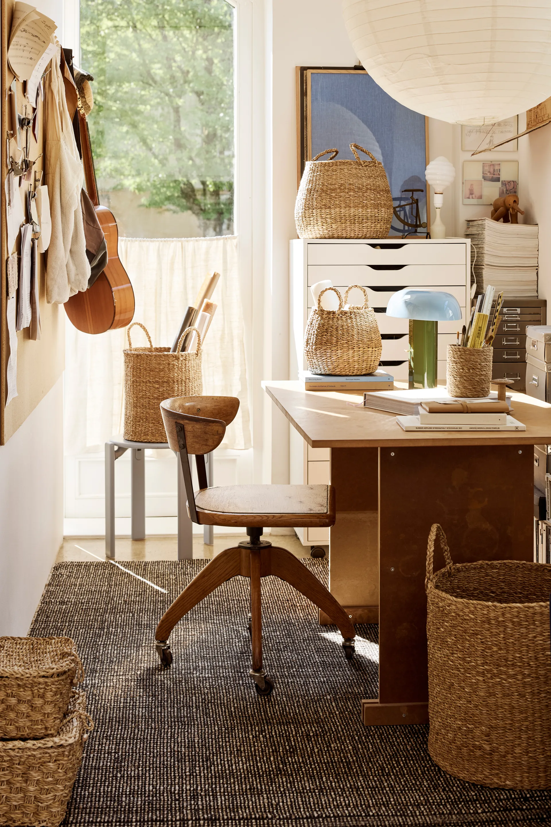 Cesto contenitore con manici Esther cylinder confezione da 2, Natural Dixie