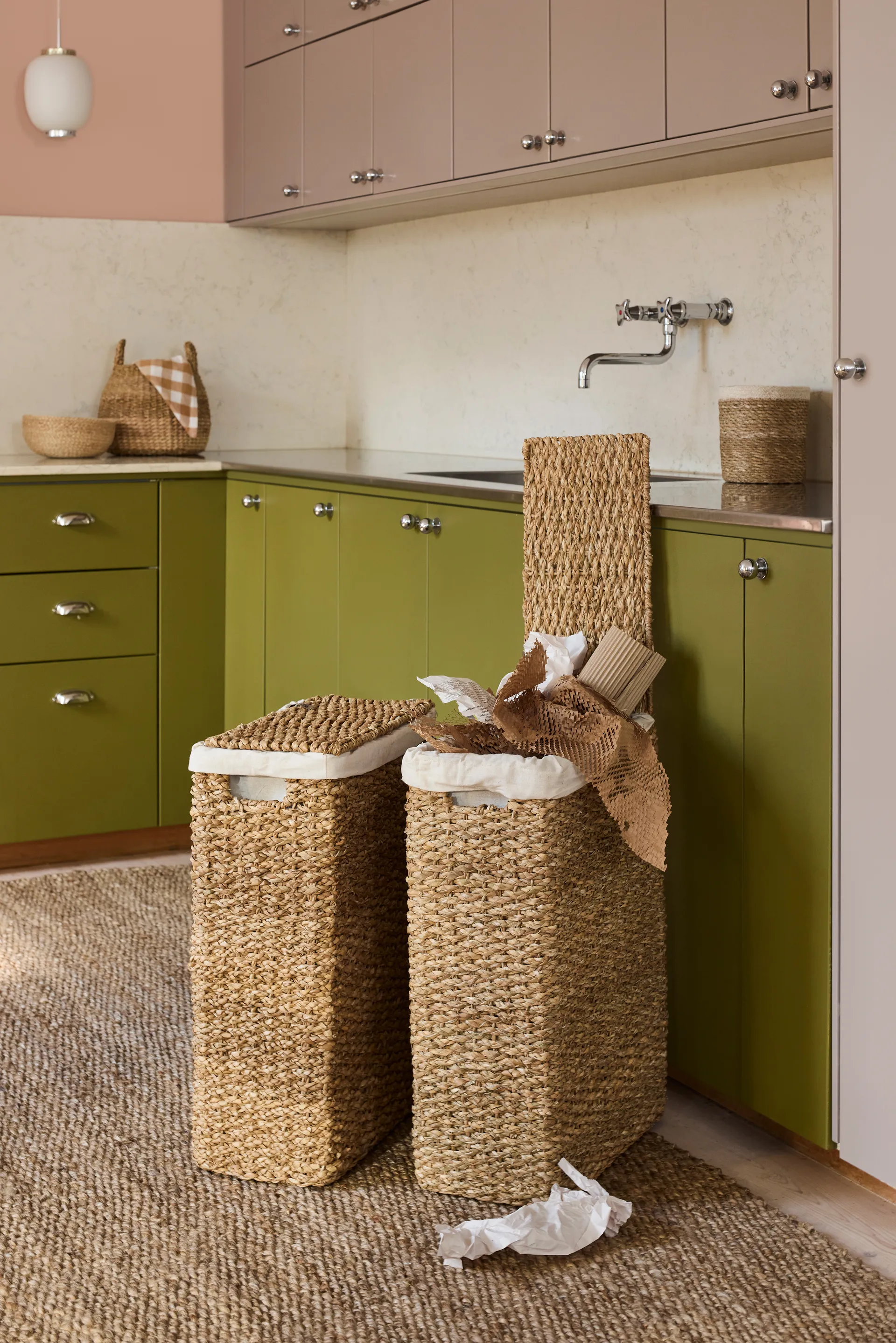 Cesto Esther intrecciato per la biancheria, nature, 58 cm Dixie