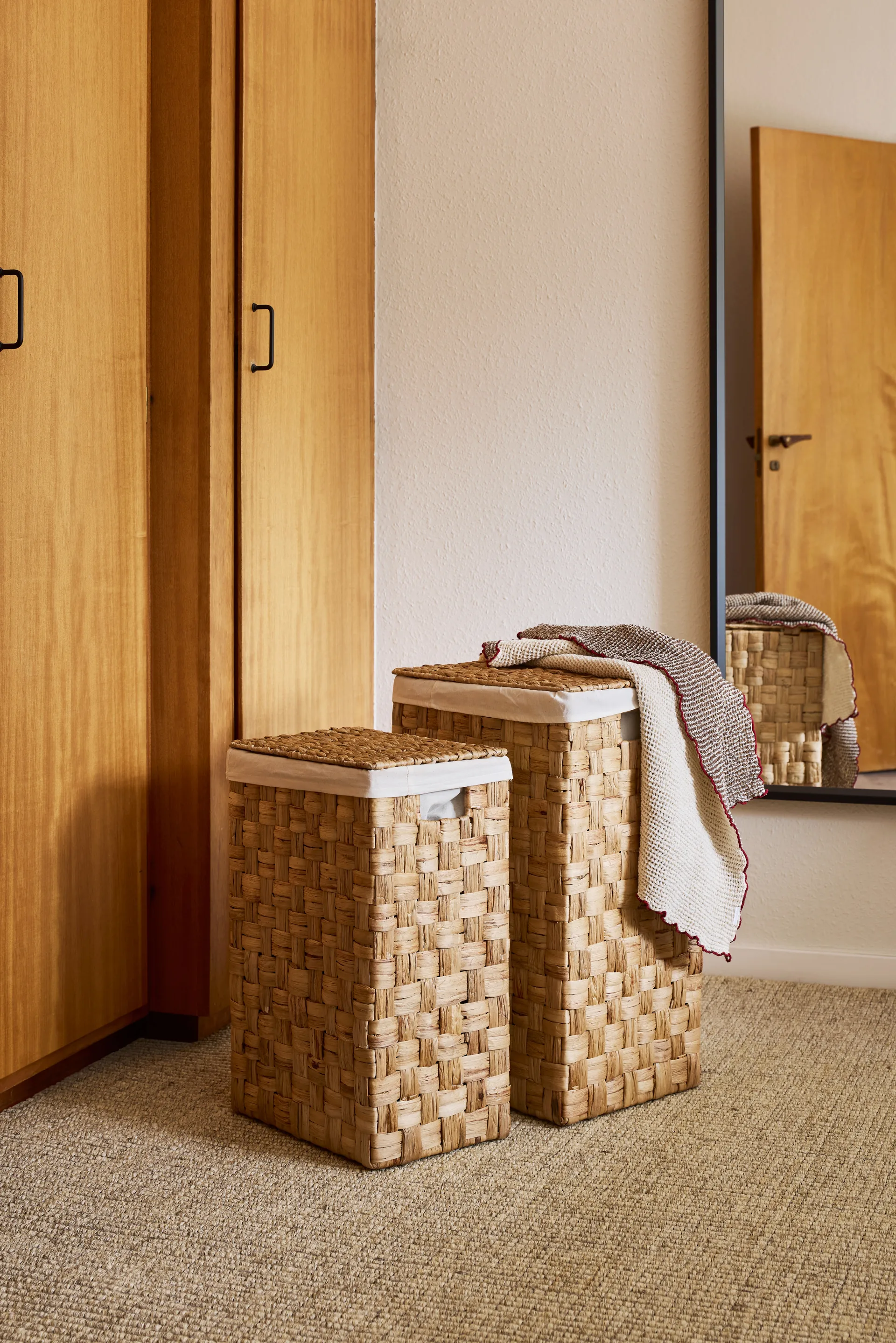 Cesto porta biancheria Lily rettangolare 2 pezzi, Naturale Dixie