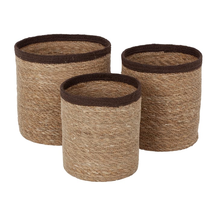 Cesto portaoggetti Emil, confezione da 3, large - Colore naturale, marrone - Dixie