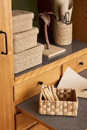 Cesto quadrato Emil con coperchio, set da 3 pezzi - Naturale - Dixie