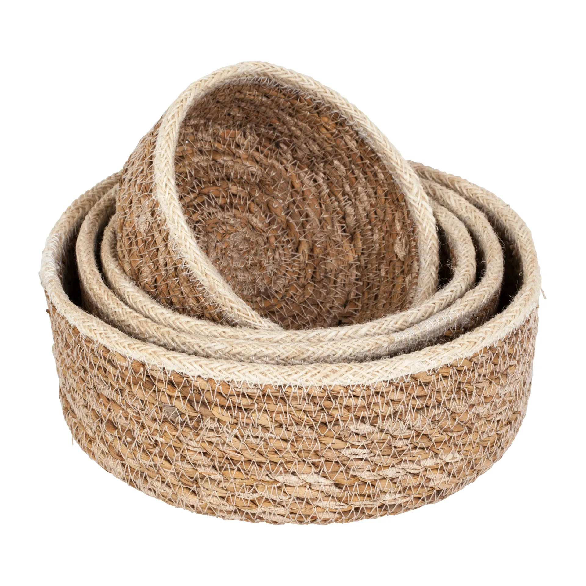 Scatola Emil piccola, seagrass, confezione da 4, naturale-bianco Dixie