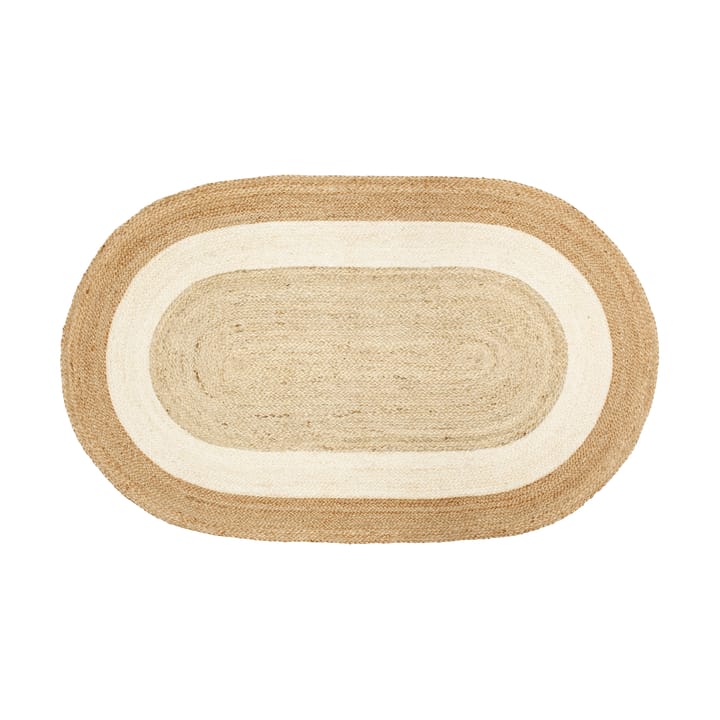 Tappeto ovale in iuta Elin a righe 92x150 cm - Colore naturale - Dixie
