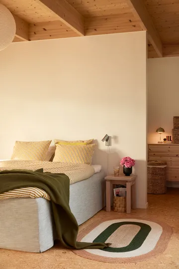 Tappeto ovale in iuta Elin a righe 92x150 cm - Verde - Dixie