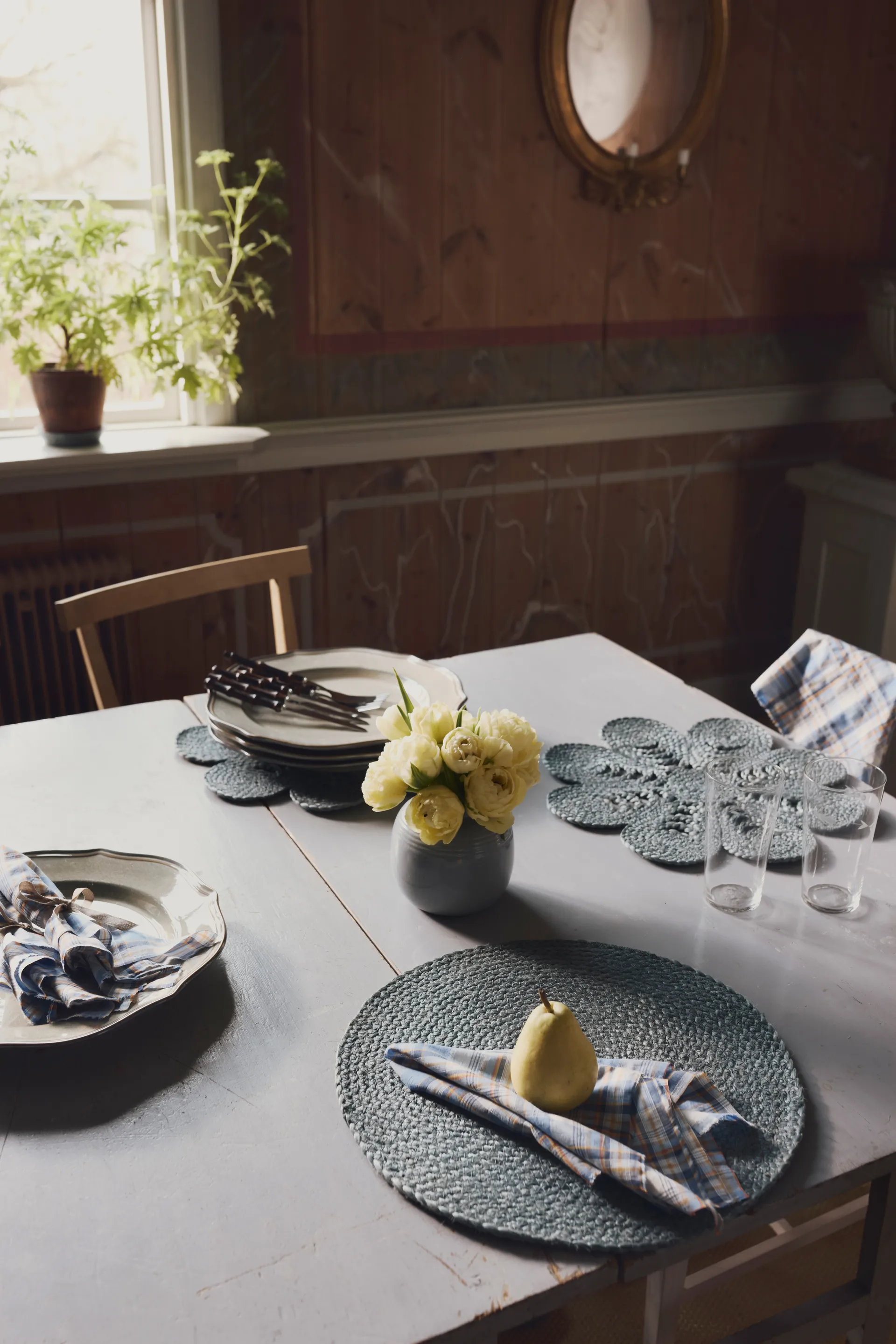 Tovaglietta Elin Ø38 cm, Horizon blue Dixie