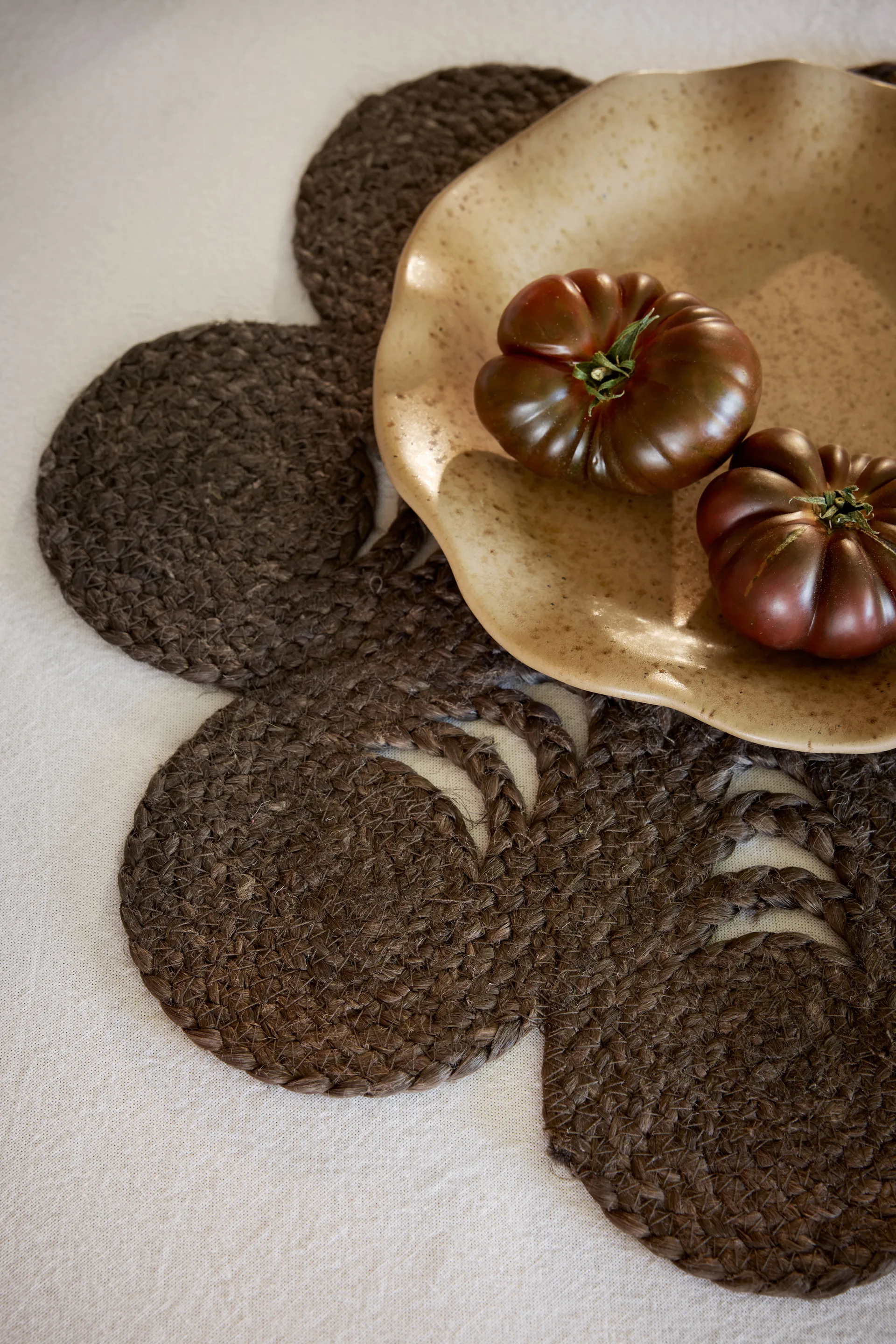 Tovaglietta Elin anemone Ø40 cm, Caffè Dixie