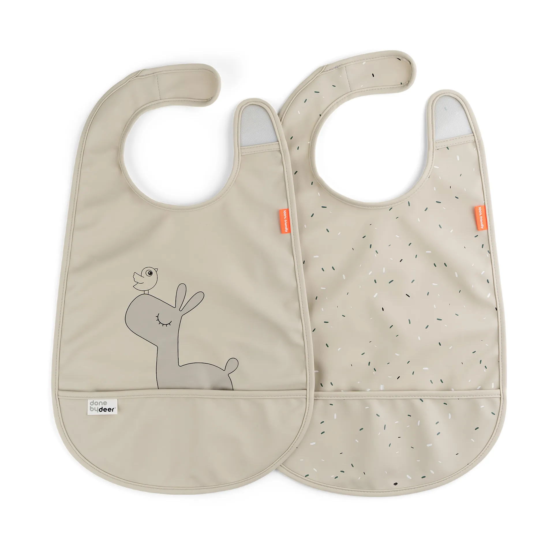 Bavaglino Lalee con velcro confezione da 2, Sabbia Done by deer