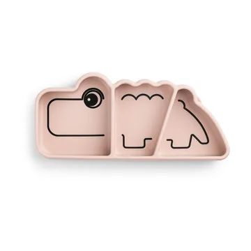 Piatto per bambini Croco Stick&Stay 9x21 cm - Polvere - Done by deer