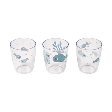 Set bicchieri piccoli Sea Friends 12 cl confezione da 3 - Blu - Done by deer