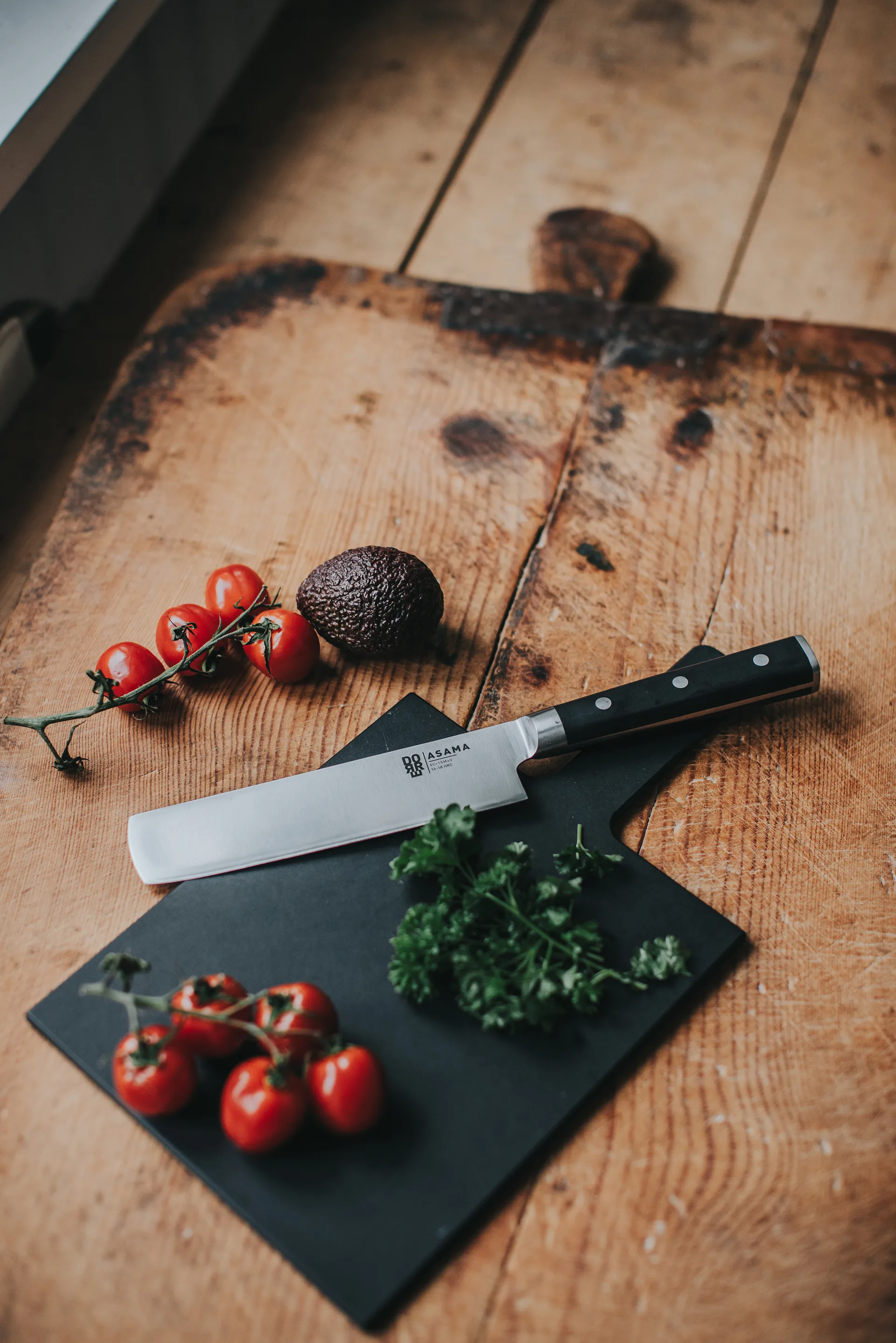 Asama Nakiri coltello da verdure, Acciaio inox, nero, 31 cm Dorre