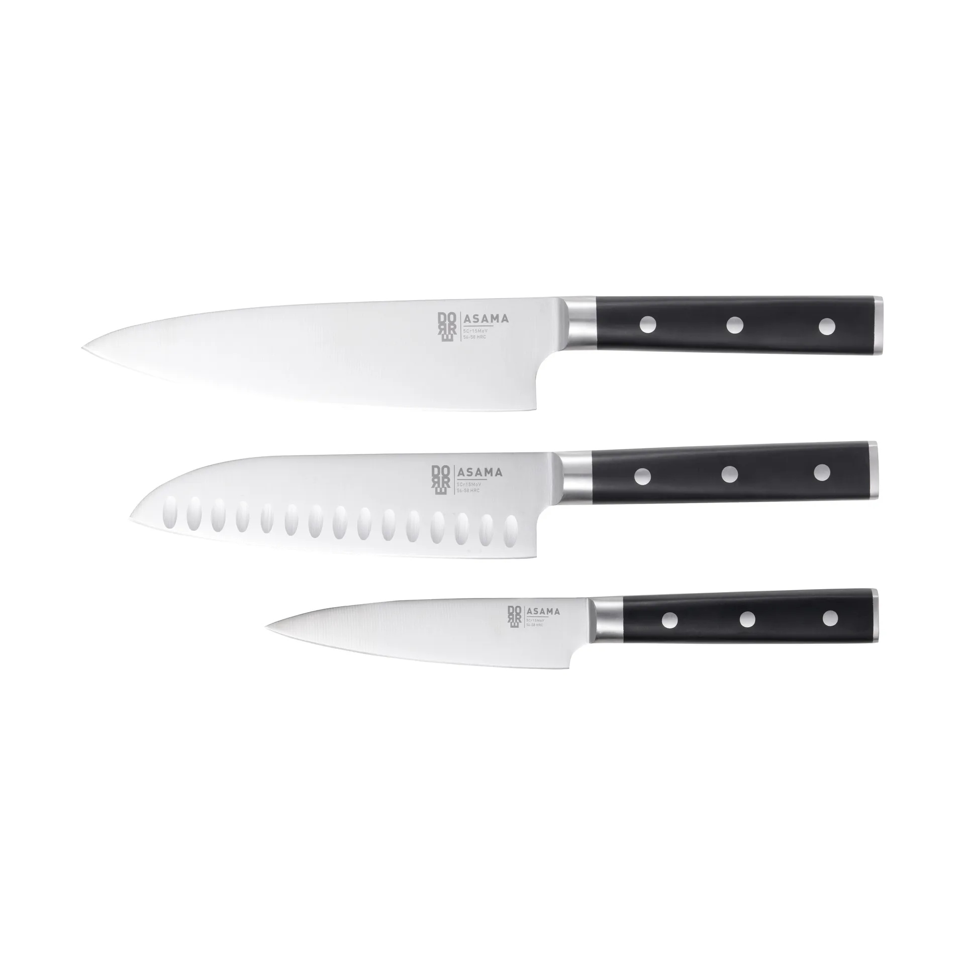 Asama set di coltelli, acciaio inox, 3 pezzi Dorre