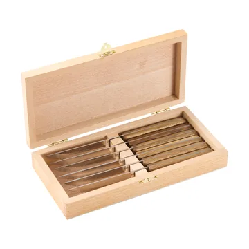 BBQ coltello da bistecca - acciaio inox, 6 pezzi, cassetta in legno di acacia, 22,5x2 cm - Dorre
