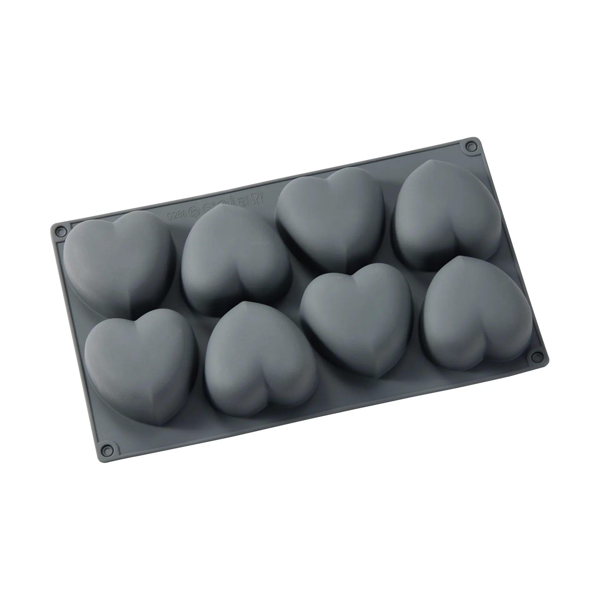 Beck stampo per dolci, Grigio, cuore, silicone, 8 pz Dorre