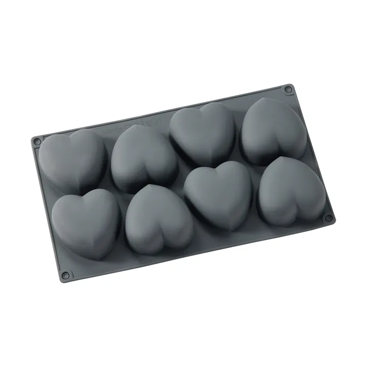 Beck stampo per dolci - Grigio, cuore, silicone, 8 pz - Dorre