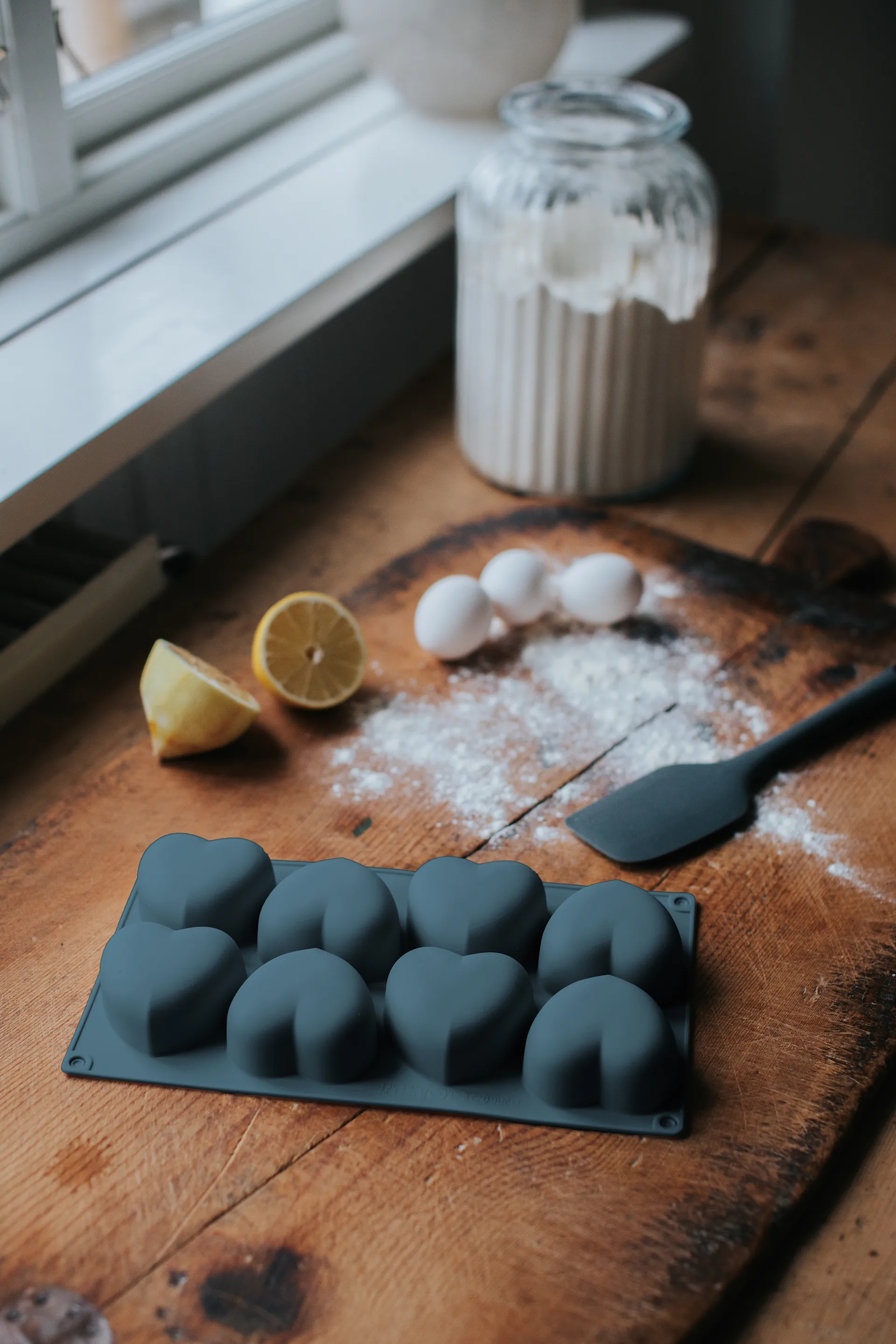 Beck stampo per dolci, Grigio, cuore, silicone, 8 pz Dorre