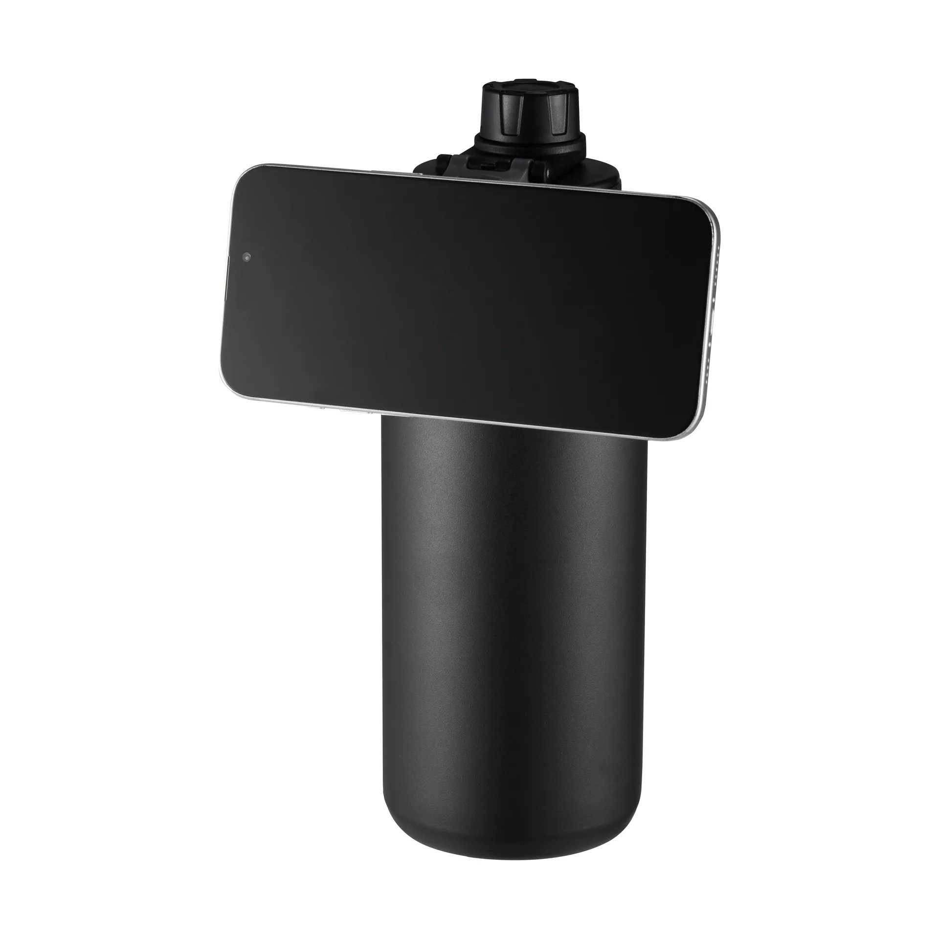 Borraccia Flory a doppia parete con magnete per telefono 0,9 L, Nero-grigio Dorre