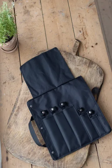 Borsa portacoltelli Kadi - Nylon nero, 5 scomparti per coltelli - Dorre