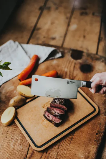 Coltello da chef cinese 18 cm Asama - Maniglia nera - Dorre