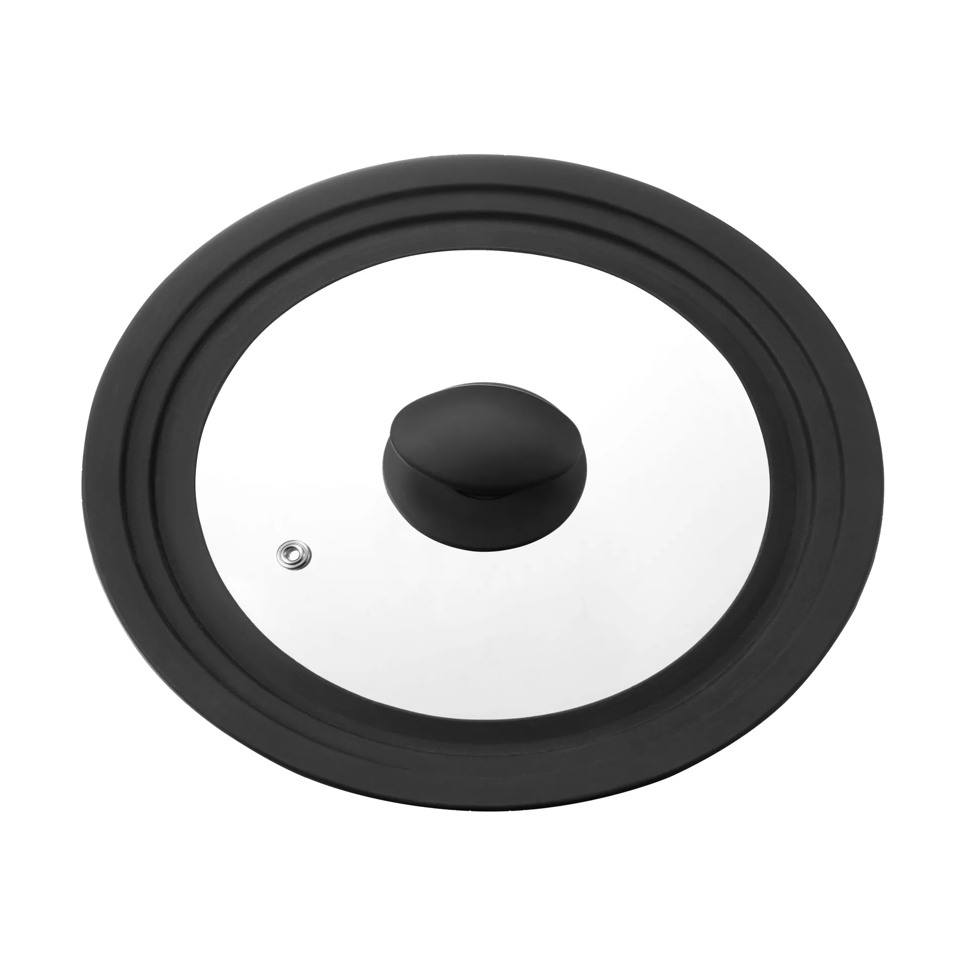 Coperchio universale Una 20/22/24 cm, Vetro-silicone nero Dorre
